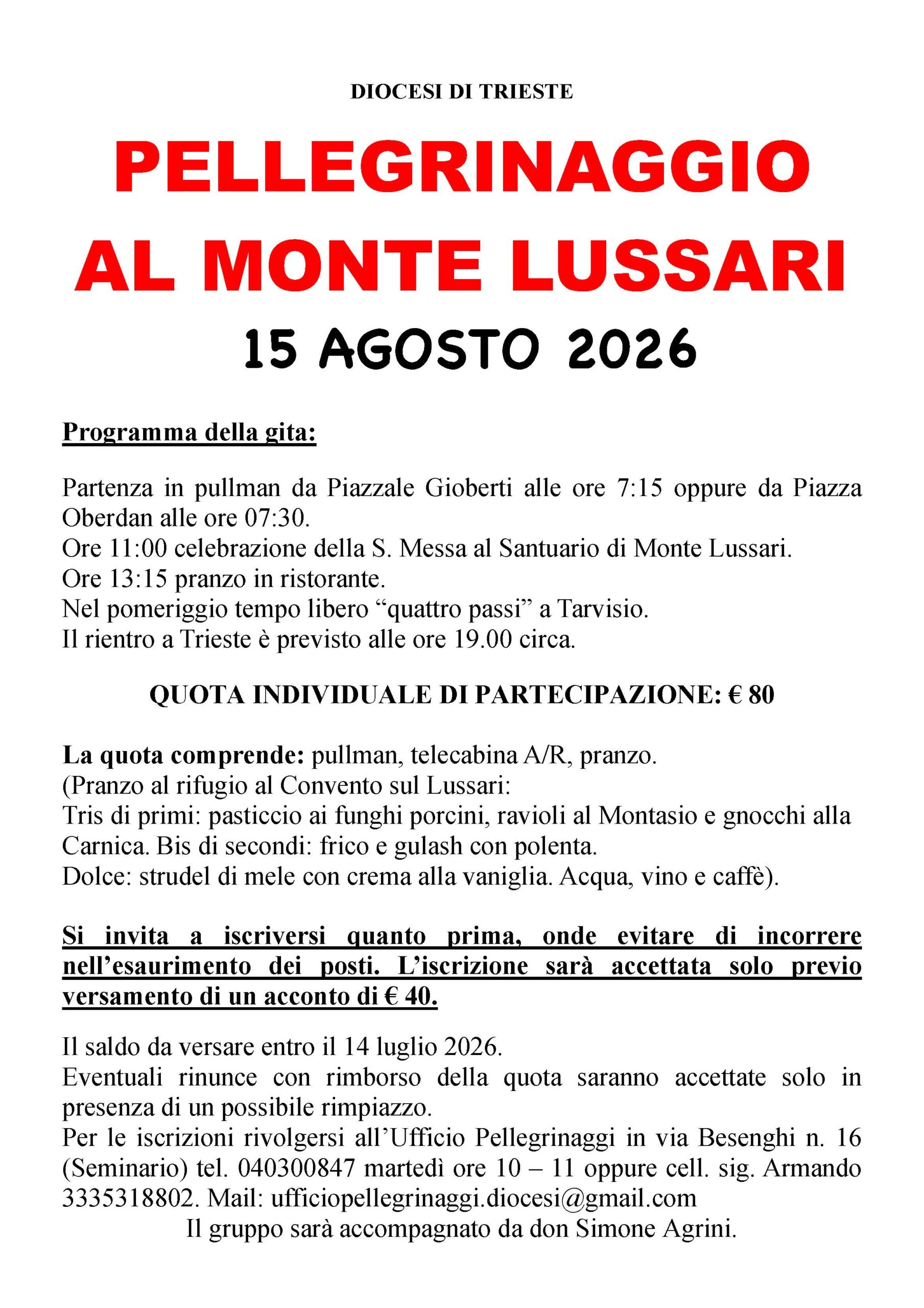 Santuario di Monte Lussari | 15 agosto 2026
