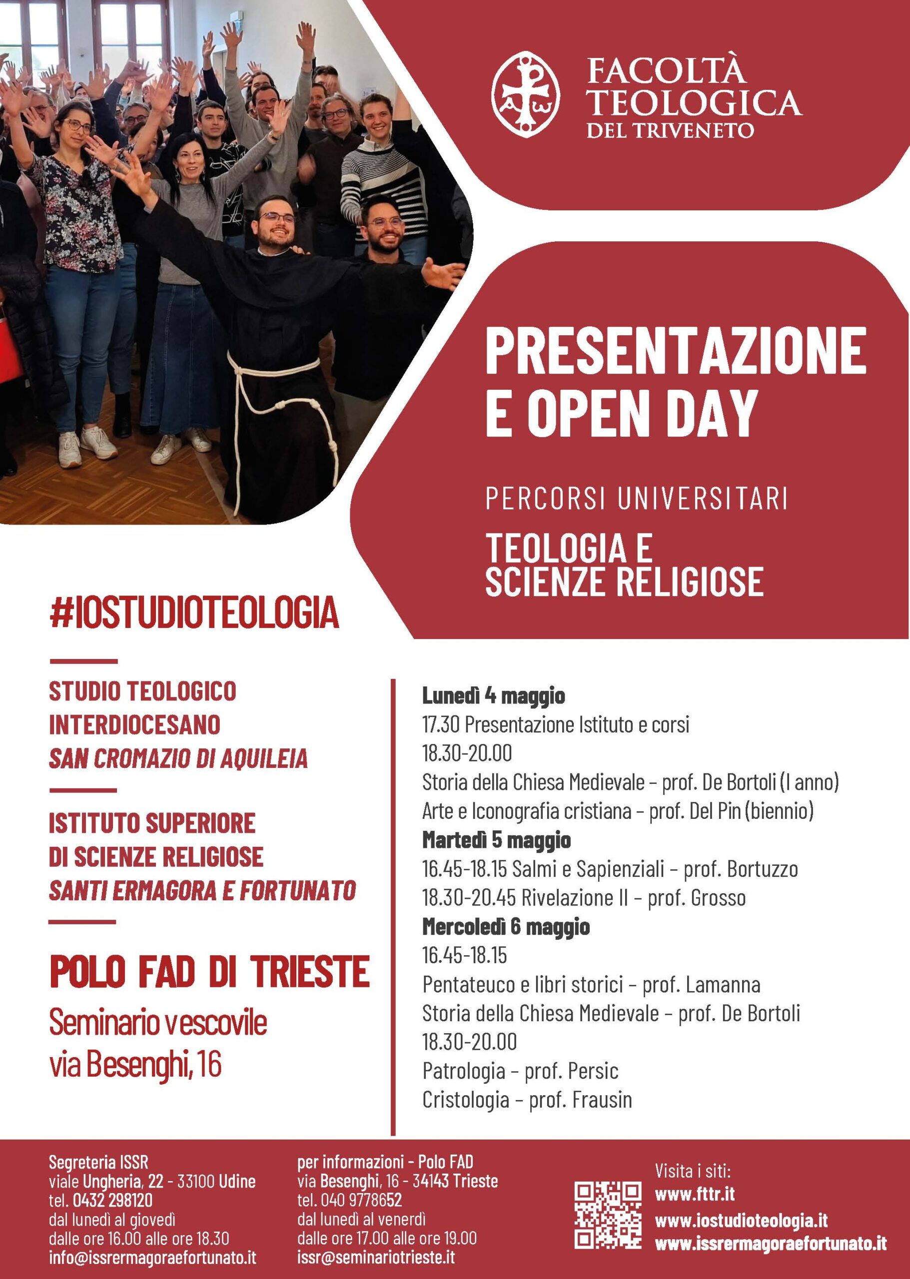 Open day e presentazione dei percorsi universitari in Teologia e Scienze Religiose